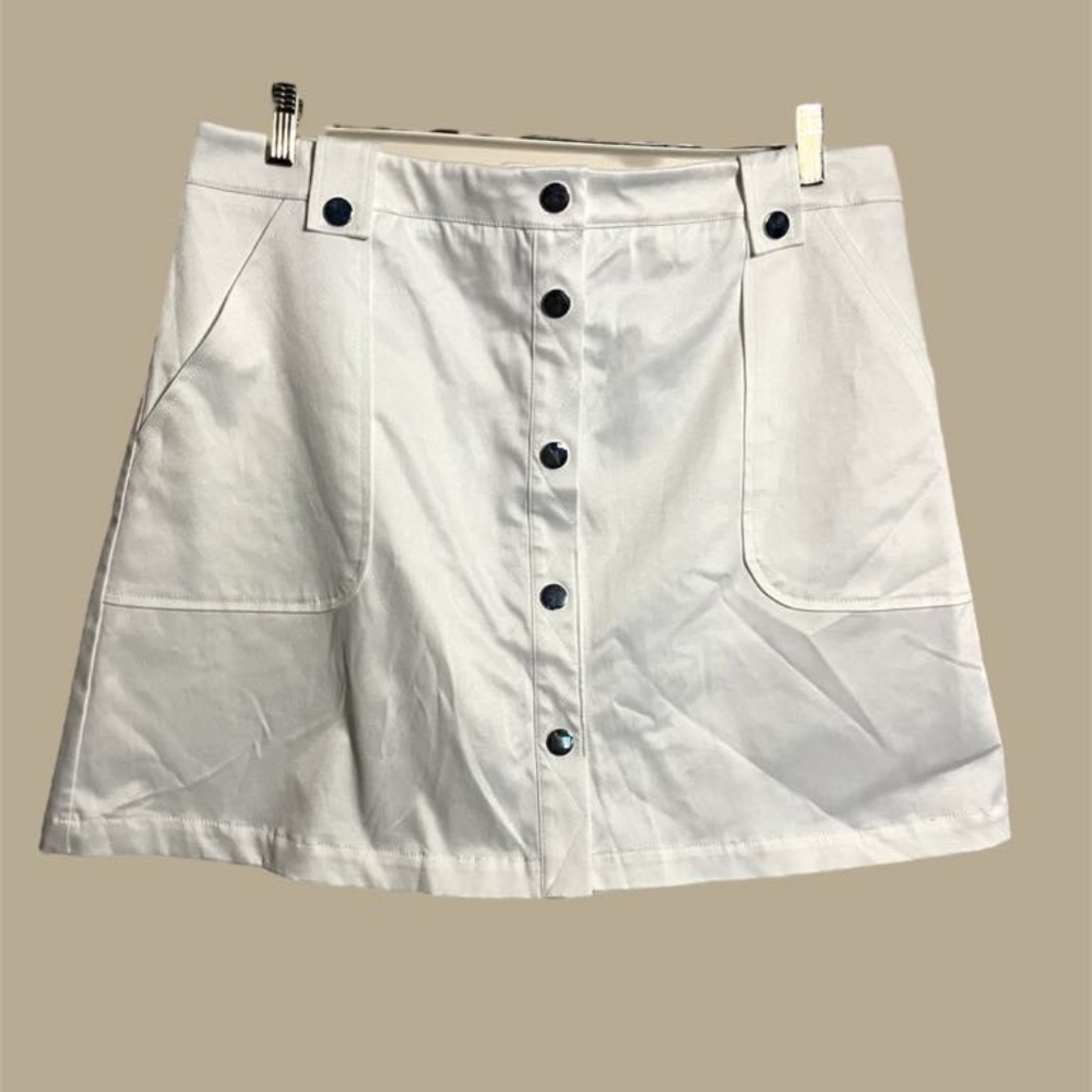 White 7th Avenue Design Studio NY & Co. Knee Length Skirt